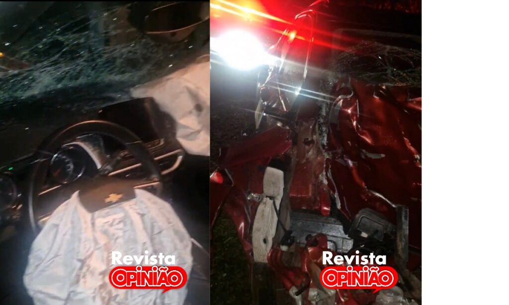 Animal causa acidente e deixa carro de professor destruído na PI-113 em José de Freitas 1 1000102479