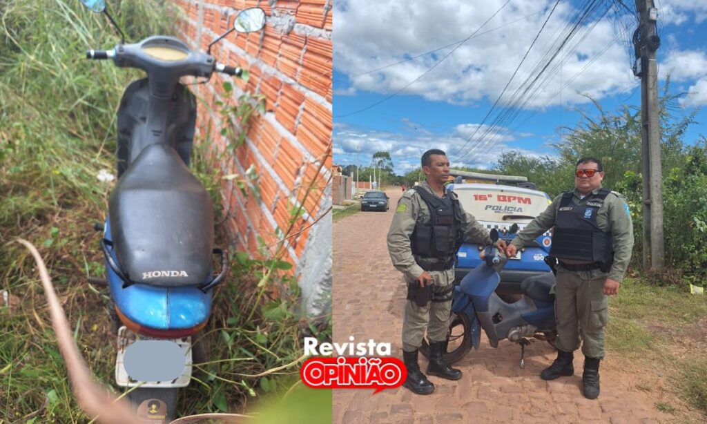 Moto tomada de assalto no Riacho Cipó é localizada pela Polícia Militar em José de Freitas 1 moto tomada de assalto 1