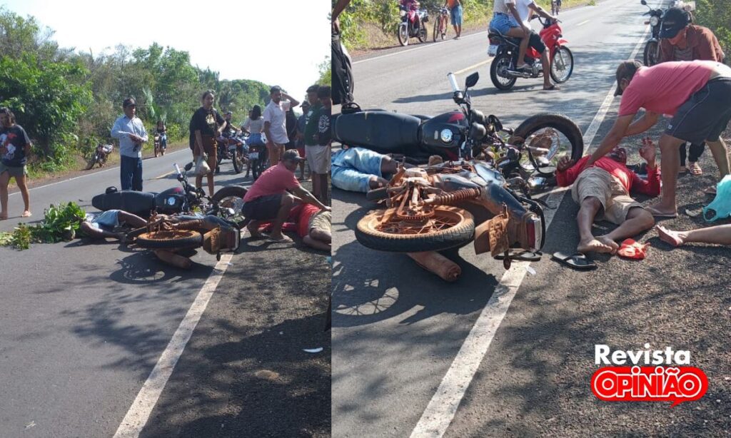 Acidente entre duas motocicletas deixa três pessoas gravemente feridas em José de Freitas. 2 Acidente PI