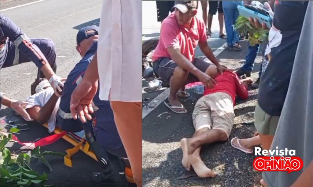 Acidente entre duas motocicletas deixa três pessoas gravemente feridas em José de Freitas. 1 Acidente PI 113